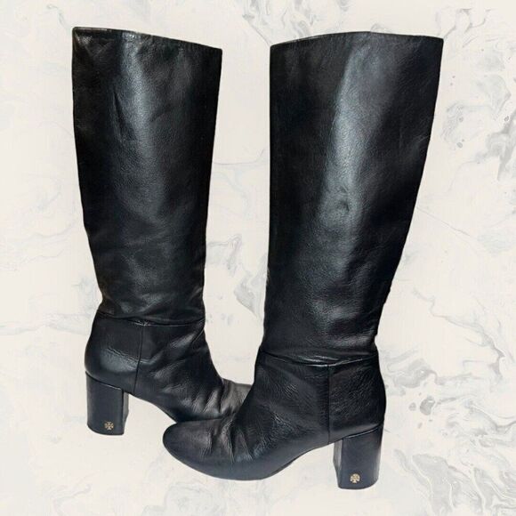Tory Burch Brooke Slouchy 75mm Boot Nappa Leather Perfect Black Size 9.5M ($550) - Picture 6 of 12